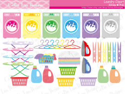 Laundry digital clipart Cleaning clip art Household Chores
