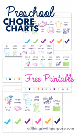 Printable Chore Charts (Preschool Contributor | Preschool chore ...