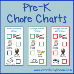 Pre-K Chore Charts - Over The Big Moon