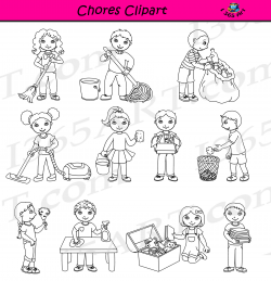Chores Clipart - Classroom Cleaning Commercial Graphics