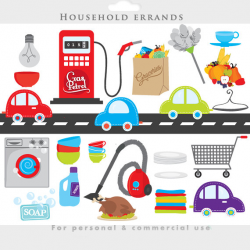 Household clipart - chores clip art road cars shopping groceries ...