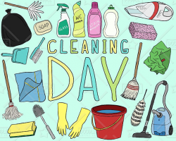 Cleaning Clipart Vector Pack, Chores Clipart, Laundry Clipart, Soap ...