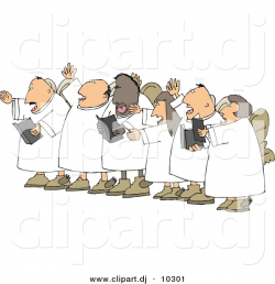 Clipart of a Cartoon Chorus Angels Singing by djart - #10301