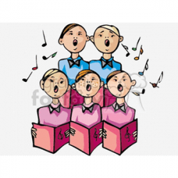 Choir shouting with glee clipart. Royalty-free clipart # 150689