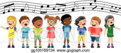 Vector Illustration - Happy multicultural kids or children ...