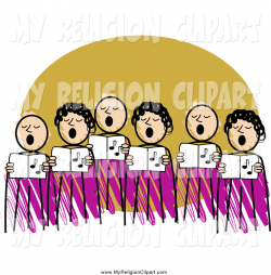 Religion Clip Art of Church Choir Singers in Purple Robes by r ...