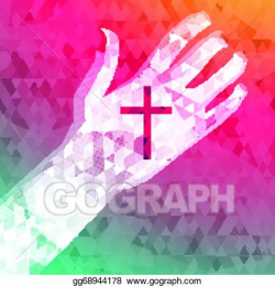 EPS Illustration - Abstract background left hand with christian ...