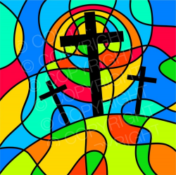 Stained Glass Calvary Cross Abstract Prawny Christian Clip Art ...