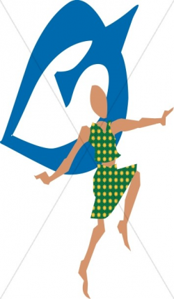 Abstract Christian Dancer with Dove Symbol | Praise Clipart