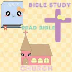 Cute Church Clipart - Kawaii Bible, Christian Clip Art, Bible Study ...