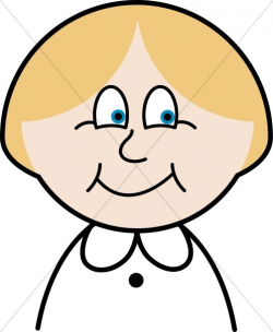 Cartoon Face with Blonde Hair | Christian Education Clipart