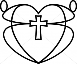 Black and White Graphic Heart | Christian Heart Clipart