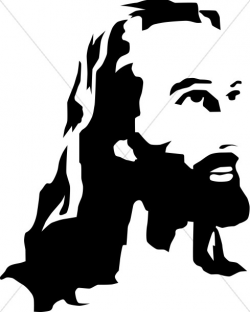 Black and White Christ Portrait | Jesus Clipart