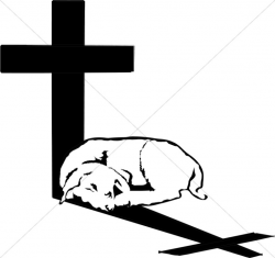 Lamb in Cross Shadow | Cross Clipart