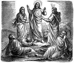 The Transfiguration of Jesus on a Mountain with Peter, James, and ...