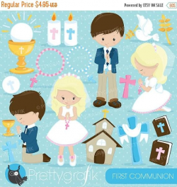 80% OFF SALE First communion clipart commercial use, christian ...