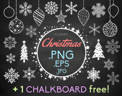 Snowflakes clipart Christmas 1 FREE chalkboard: Christmas