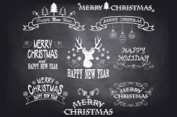 Chalkboard Christmas Clipart ~ Illustrations ~ Creative Market