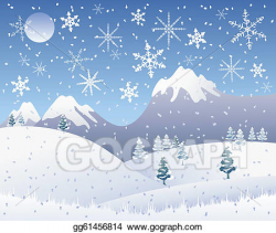 Vector Art - Christmas snow scene. Clipart Drawing gg61456814 - GoGraph