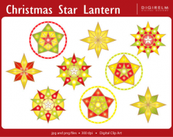 PAROL: A Christmas Star Lantern Clipart Digital Printable