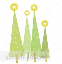 Holiday Tree Cluster Clipart | Christmas Clipart