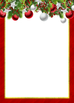 Red Transparent PNG Christmas Photo Frame with Christmas Balls ...