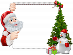 Large Christmas PNG Frame with Santa and Snowman | Gallery ...