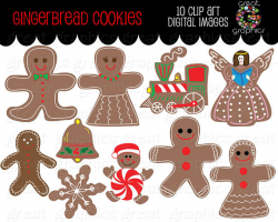 Gingerbread Clipart Gingerbread Man Christmas Digital Clip Art ...