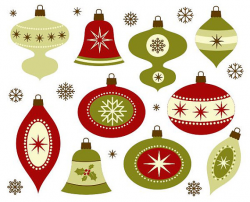Retro Christmas Decoration Clip Art New Year by YarkoDesign ...