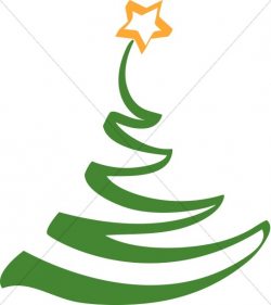 Simple Artistic Christmas Tree Clipart | Religious Christmas Clipart