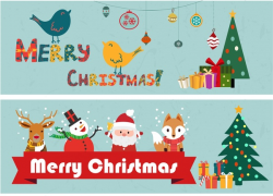 Christmas banners classical design and symbol elements Free vector ...