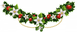 Transparent Christmas Mistletoe Garland with Flowers PNG Clipart ...