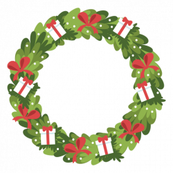 Christmas wreath gift boxes red bows icon 7 - Transparent PNG & SVG ...