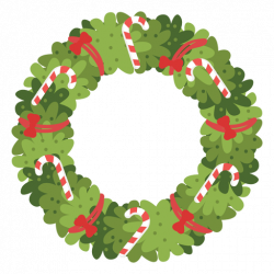Christmas wreath candy canes red bows icon 4 - Transparent PNG & SVG ...