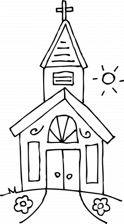 Black And White Church Clipart