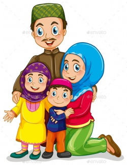Muslim Family | Muslim, Image vector and Islamic