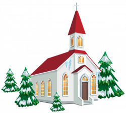 Winter Church with Snow Trees PNG Clipart Image | Clipart and ...