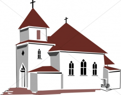 Red and Tan House of Worship | Church Clipart