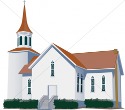 White Modern Style Church | Church Clipart