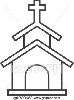 Vector Art - Outline icon - church. Clipart Drawing ...