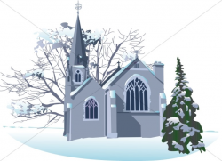 Snowy Winter Church | Church Clipart