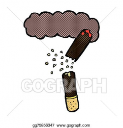 Vector Clipart - Comic cartoon broken cigar. Vector ...