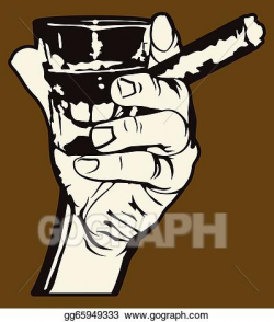 Vector Illustration - Cigar and whiskey. EPS Clipart ...