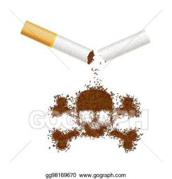 Vector Art - Broken realistic cigarette with tobacco leaves ...