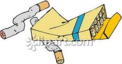 Two Crushed Cigarettes Next To a Pack Royalty Free Clipart ...