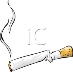 A Crushed Lit Cigarette - Royalty Free Clipart Picture