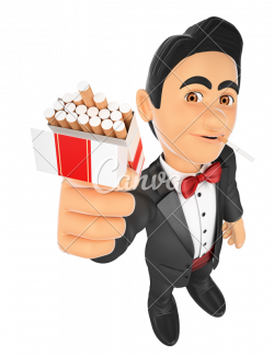 3D Tuxedo Man Smoking - Photos by Canva