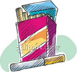 One Cigarette Next To a Full Pack Royalty Free Clipart Picture