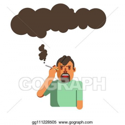 EPS Illustration - Man smoking cigarette air pollution and ...