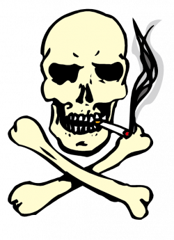 Skull of a Skeleton with Burning Cigarette Smoking Clip art ...